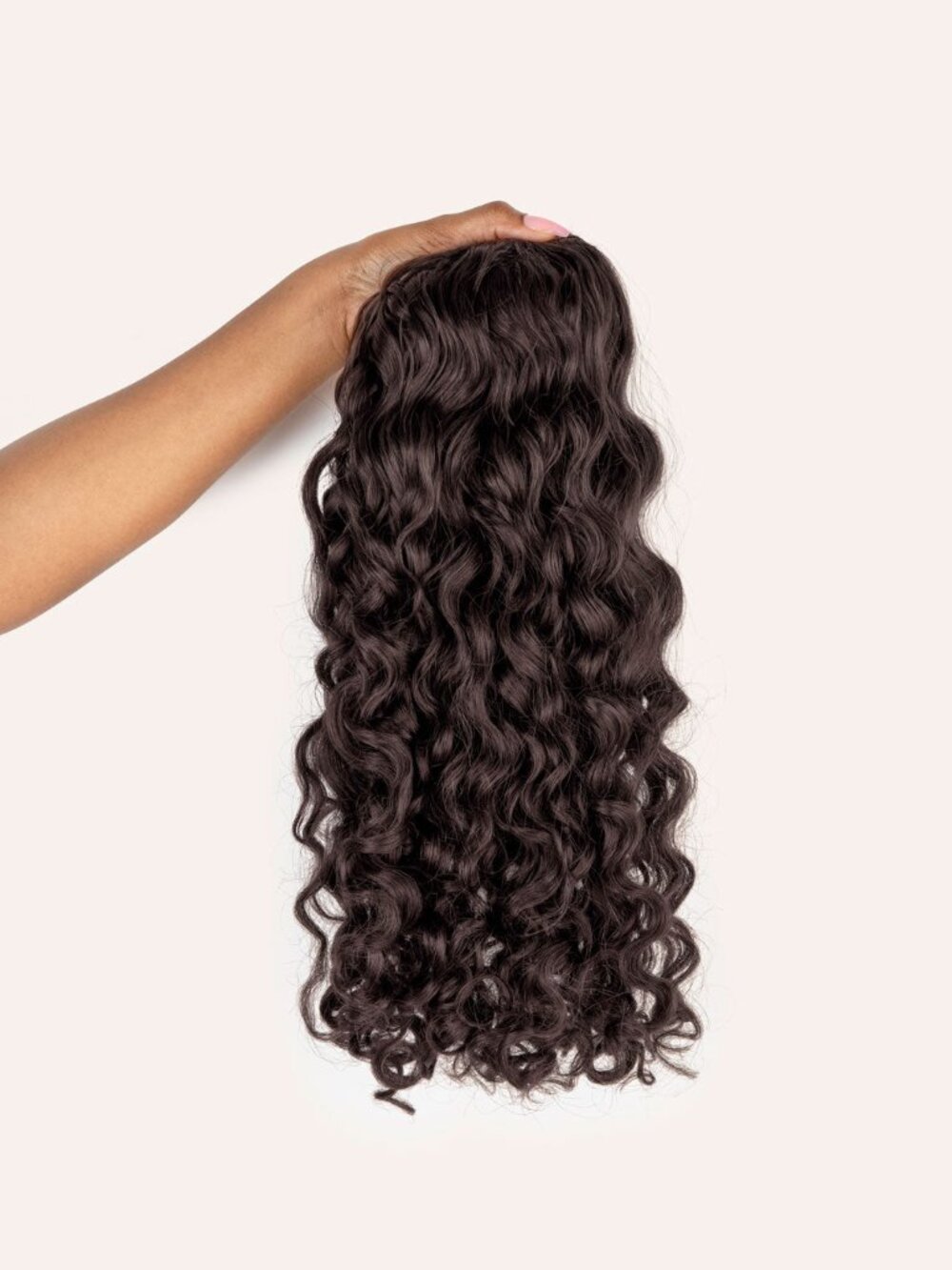 Bebonia Curly Clip-In Hair Extensions Neutral Dark Brown 16" 110g 3B 3C